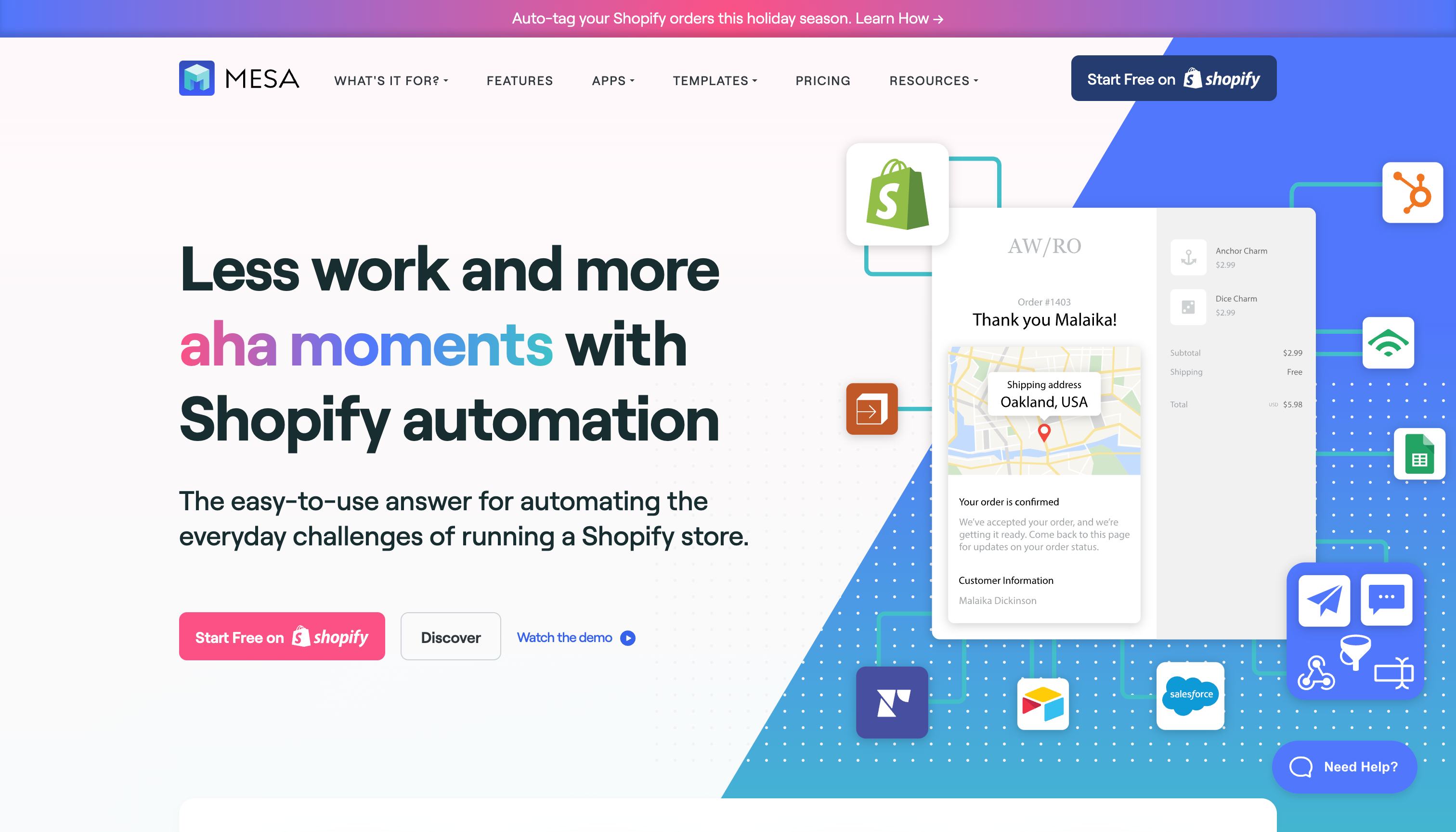 MESA - Shopify automation