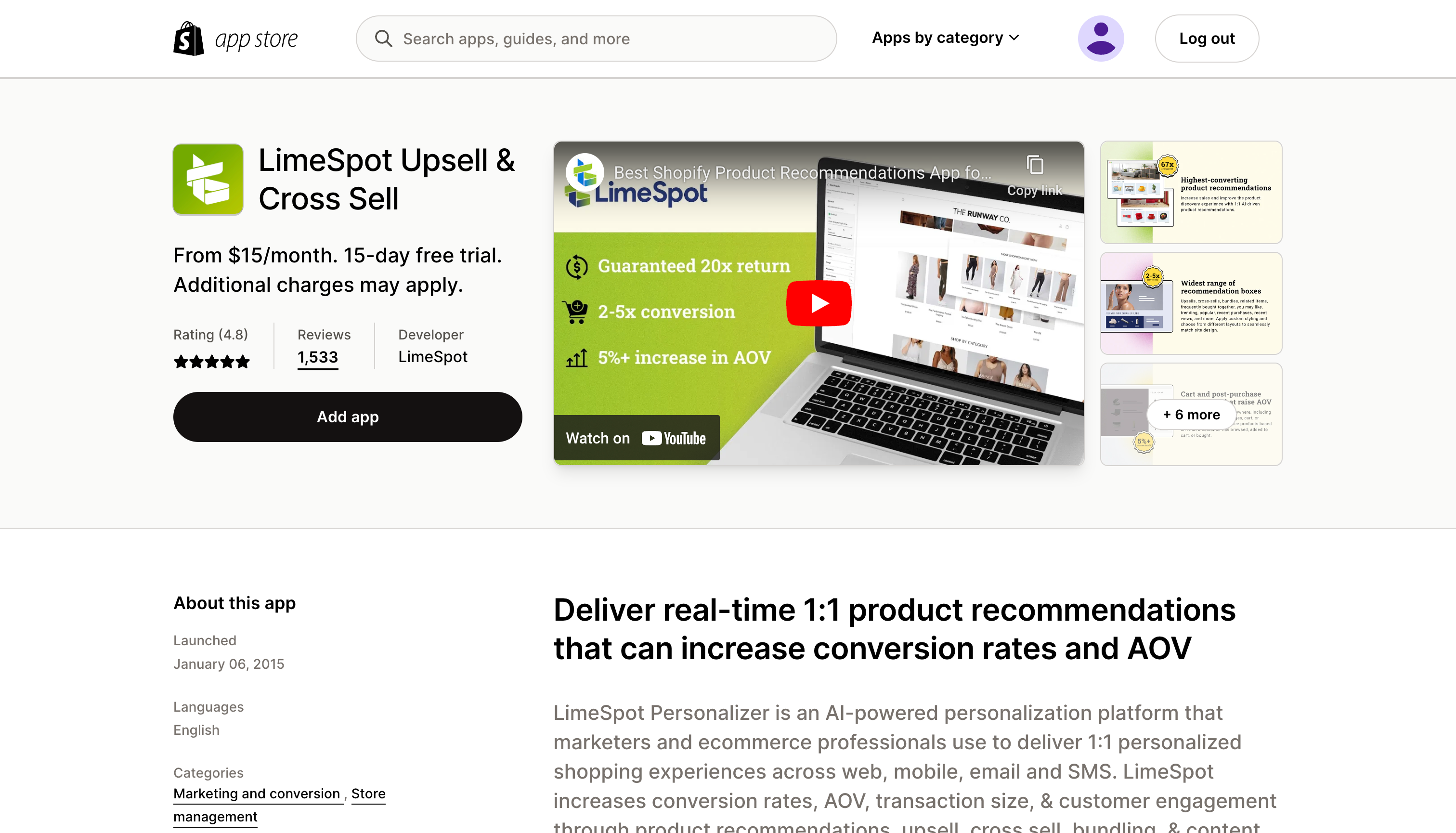 Limespot - Shopify app for upsell campaigns