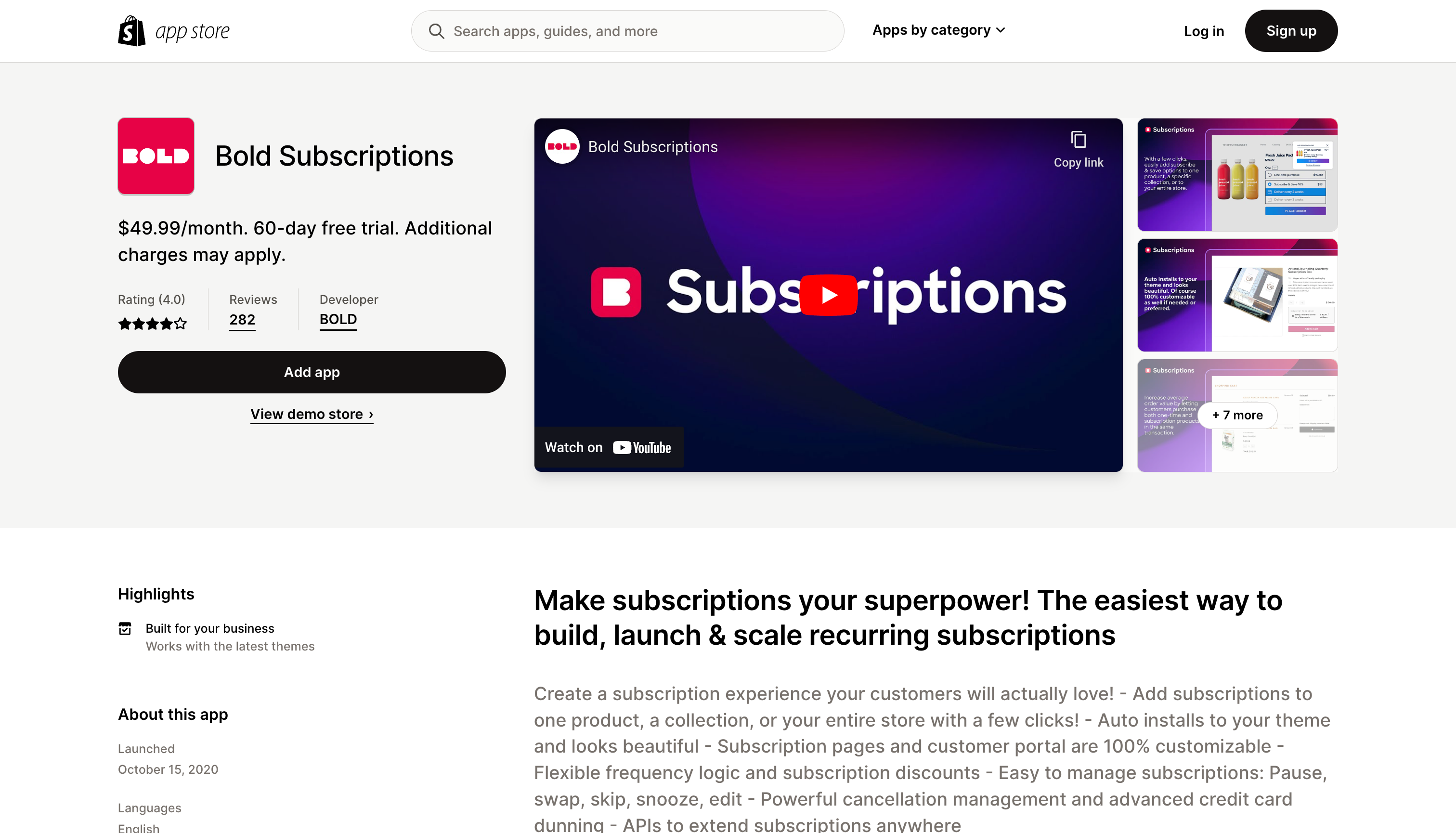 Bold Subscriptions - Shopify App Store