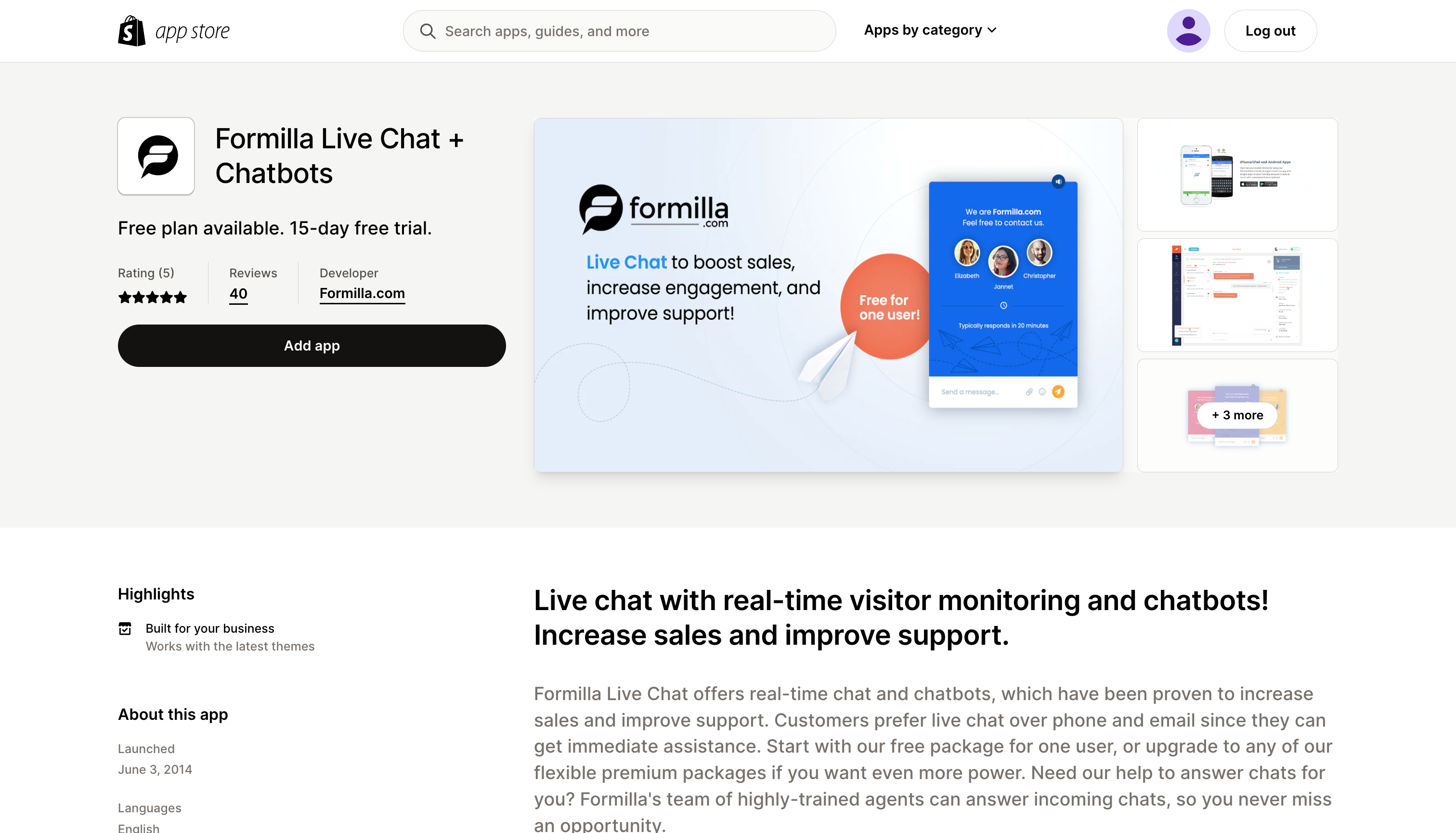 Formilla - Live Chat + Chatbots