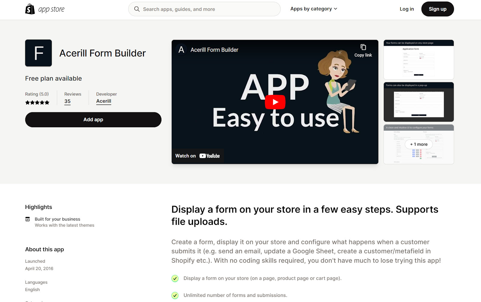 App Store - Acerill online forms builder