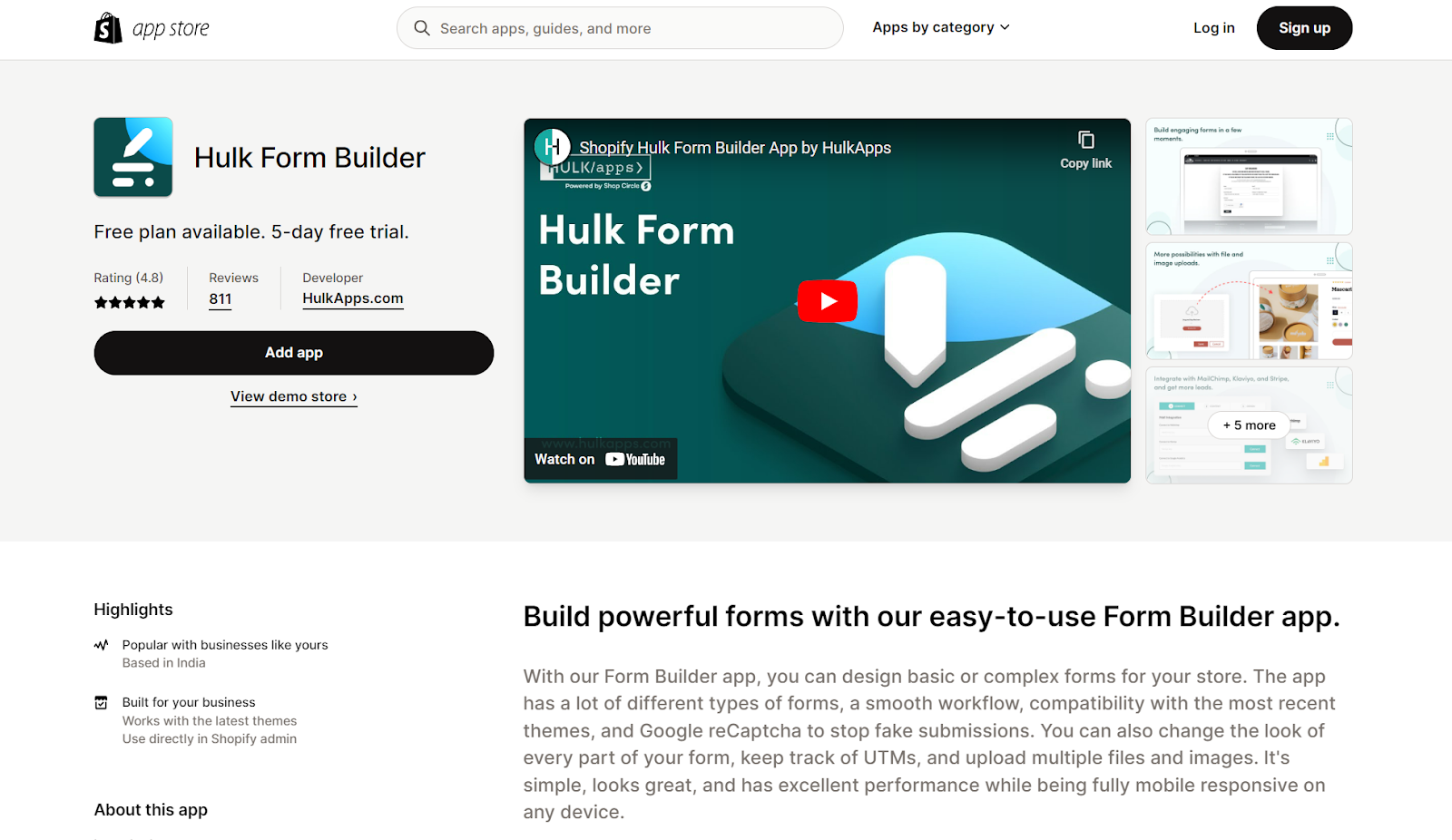 App Store - free form builder