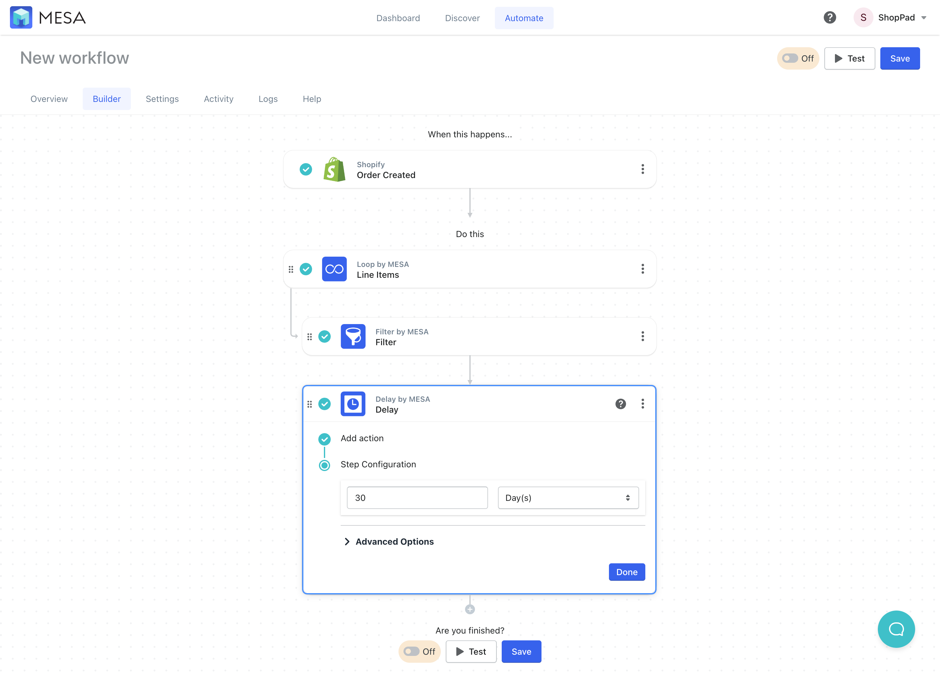 set a delay on the workflow