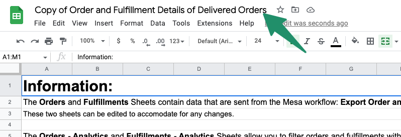 Google Sheets sample