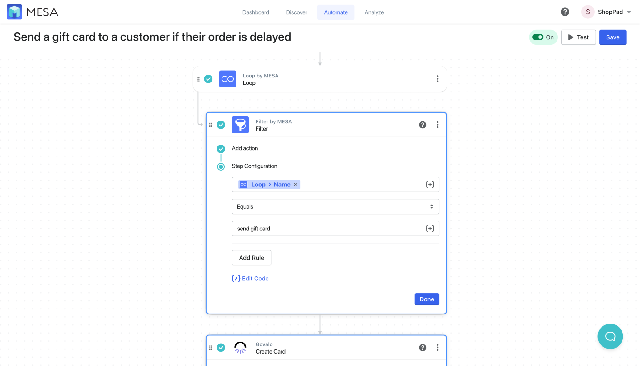 How to send gift cards to customers from tagged tickets