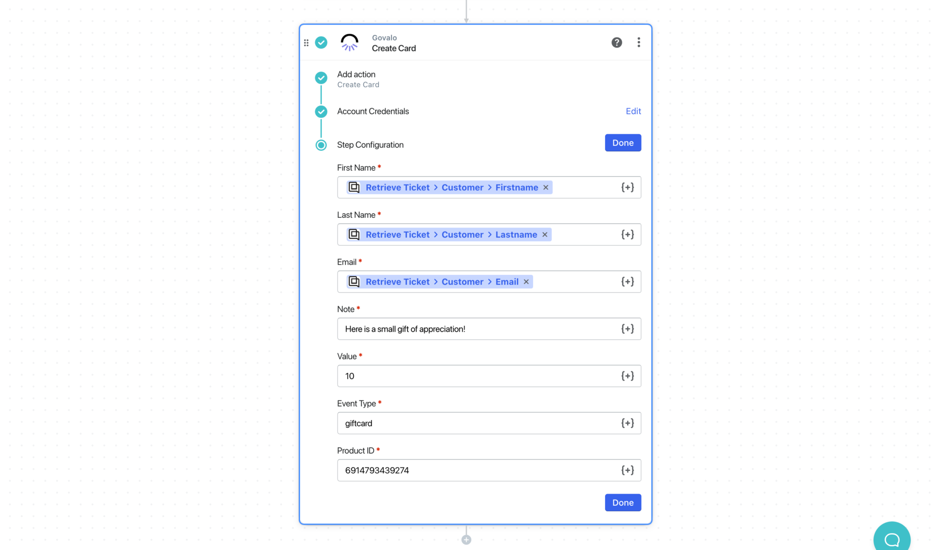 How to send gift cards to customers from tagged tickets