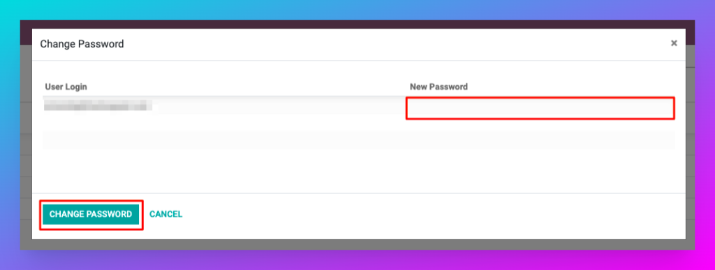 Paste user Name/Password from Odoo ERP into MESA