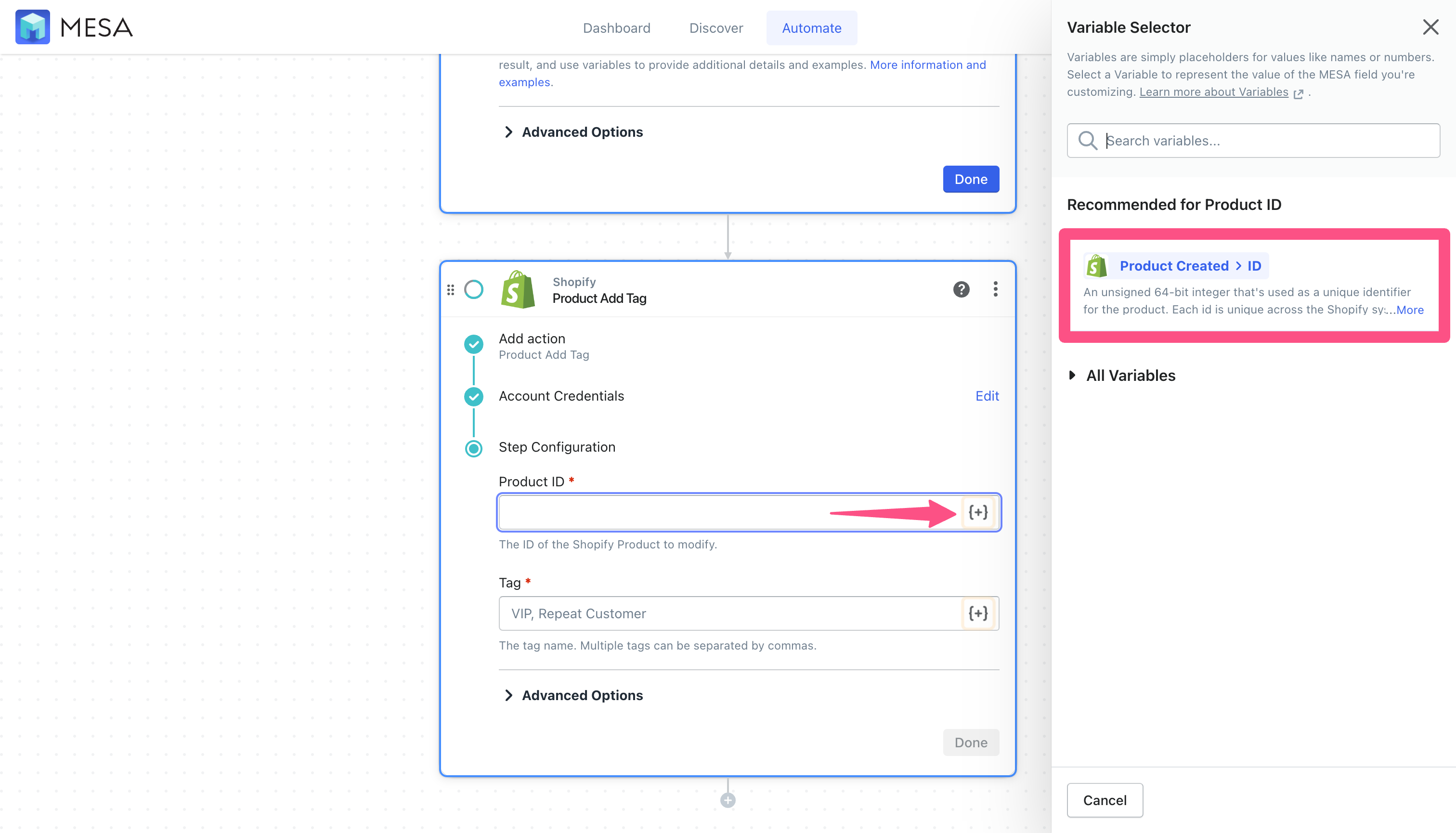 shopify product tag ID