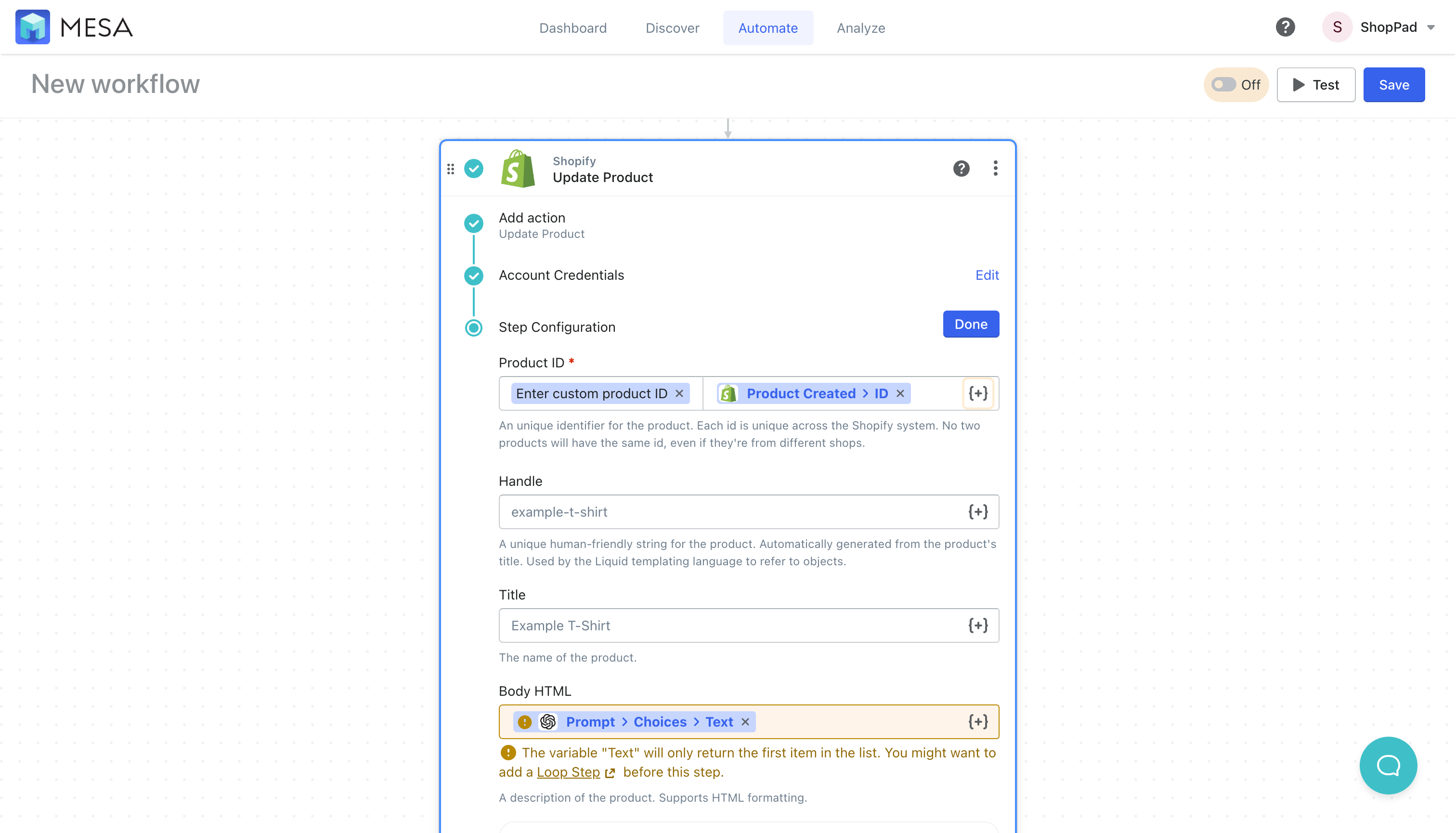 workflow - return first AI response