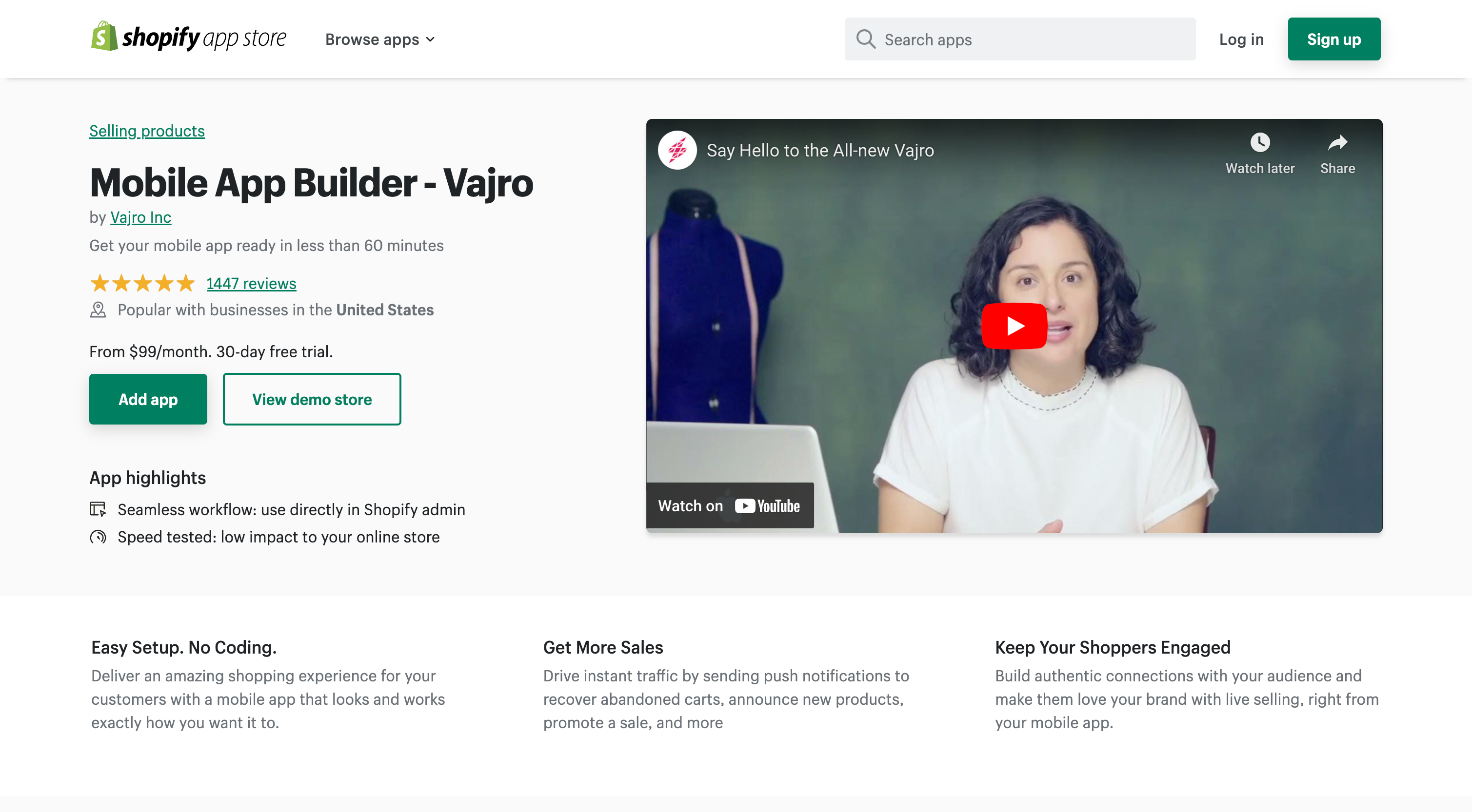 Mobile App Builder ‑ Vajro - Get your mobile app ready in less than 60 minutes | Shopify App Store