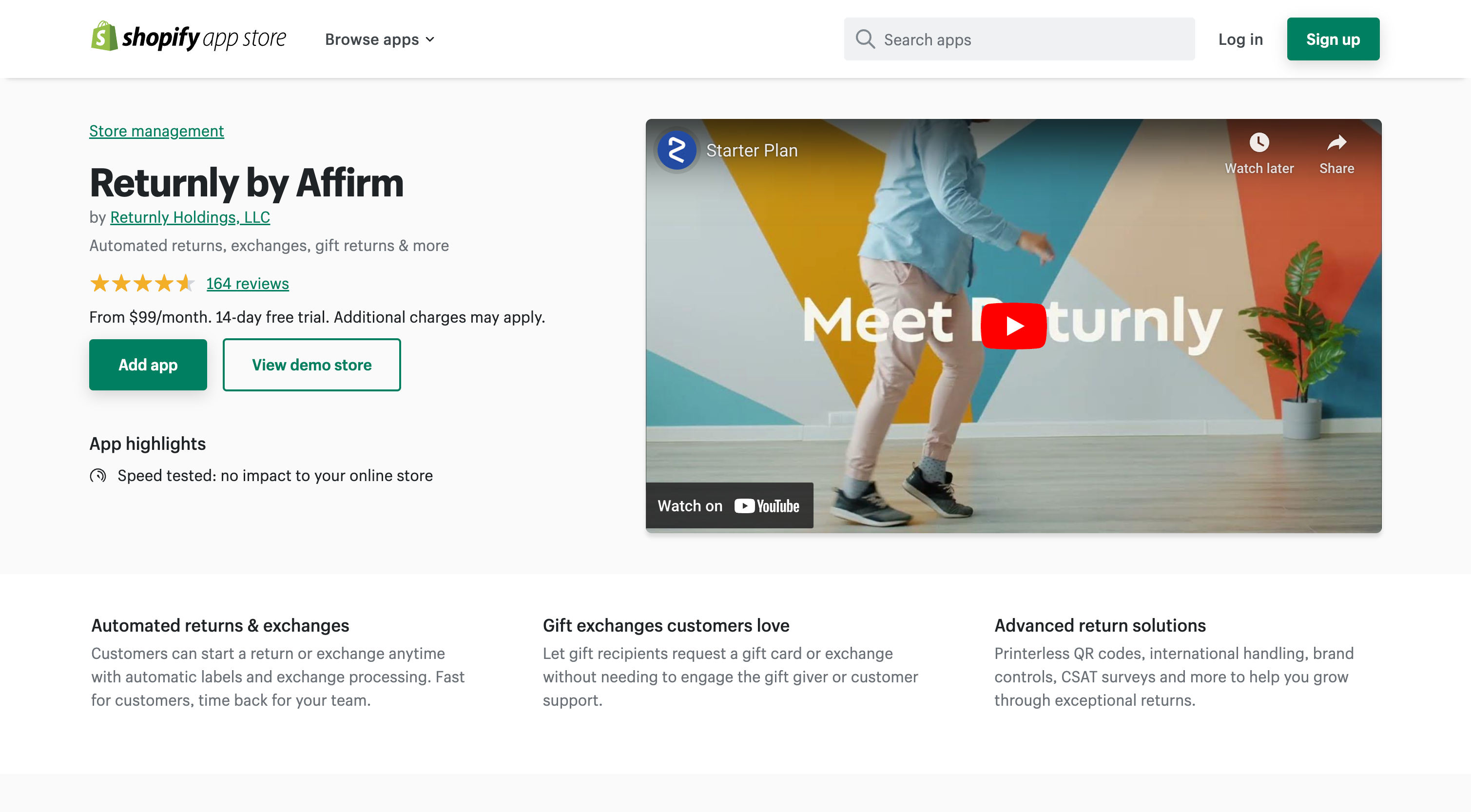 Returnly by Affirm - Automated returns, exchanges, gift returns & more