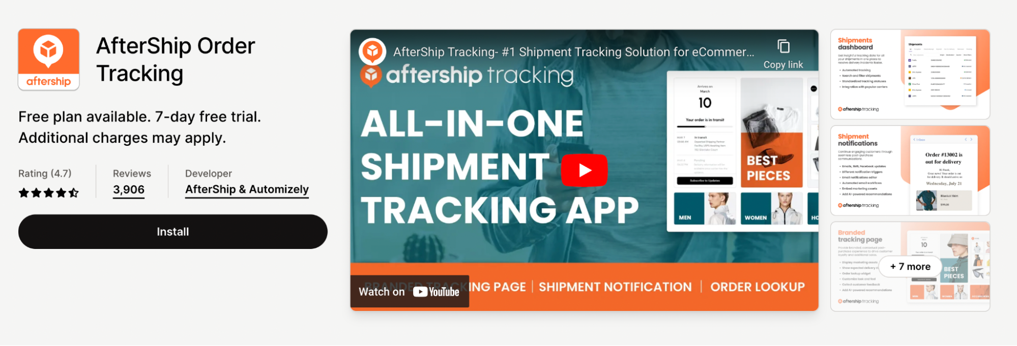 aftership shopify app store