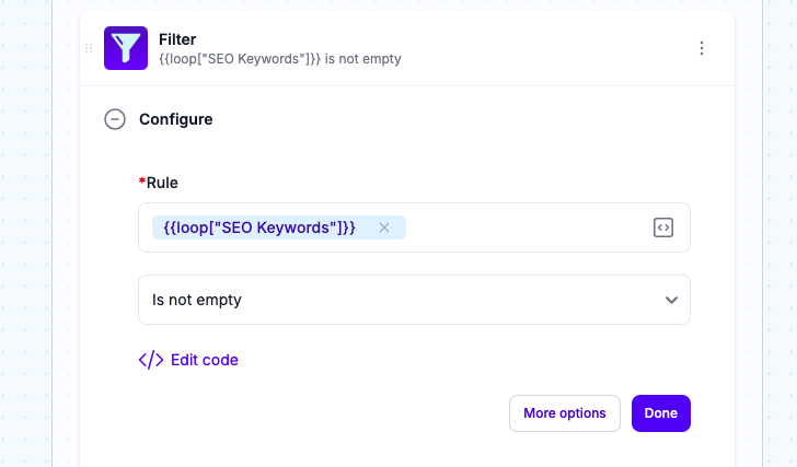 Filter for SEO Keywords