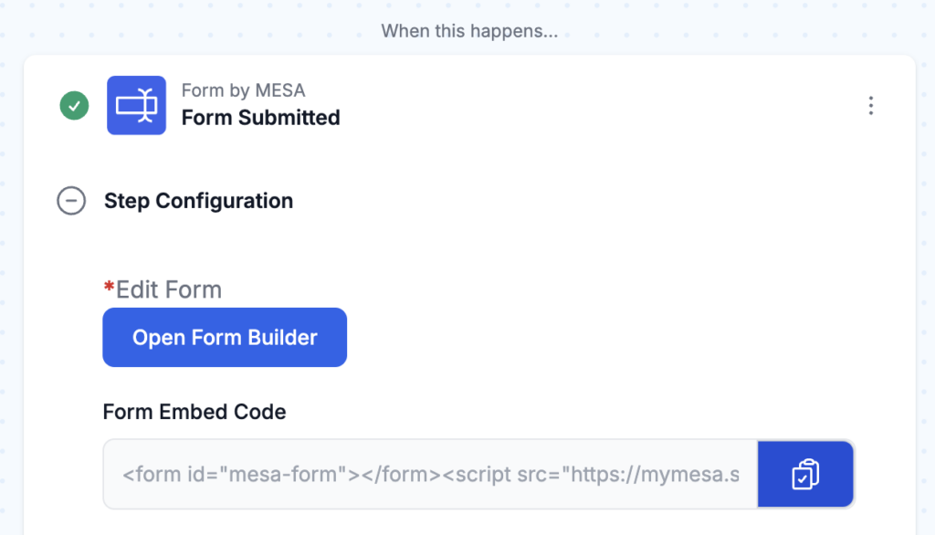 built-in form configuration