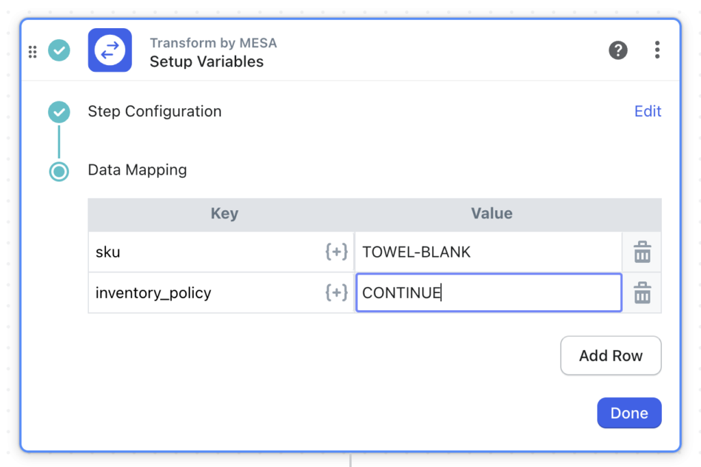 example transform step