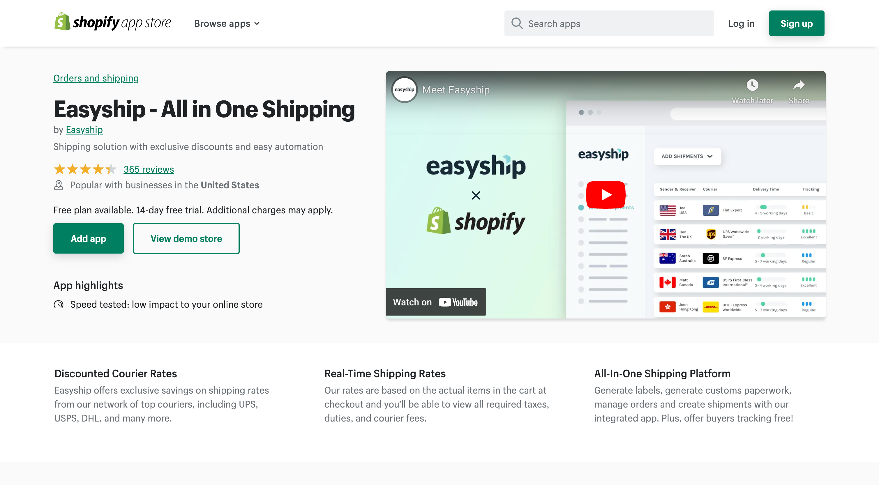 Easyship: All in One Shipping - Shipping solution with exclusive discounts and easy automation