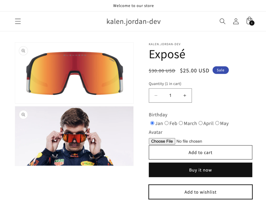 product page example