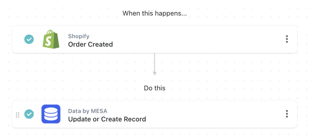 workflow steps: Save order discount data