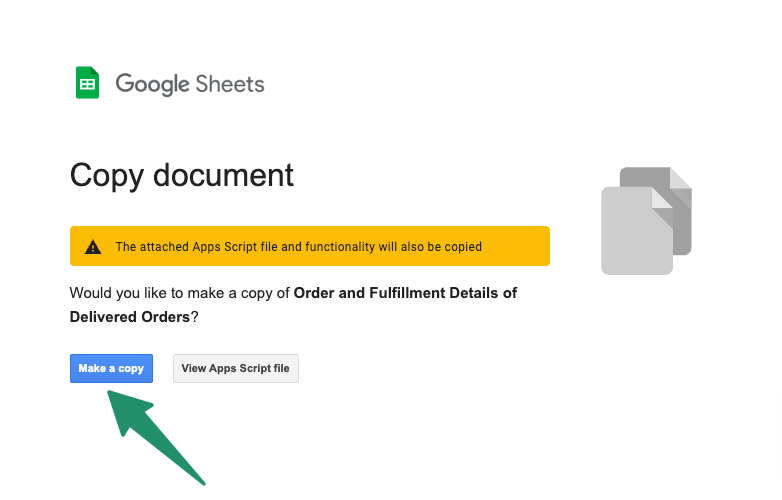 Copy Google Sheets sample