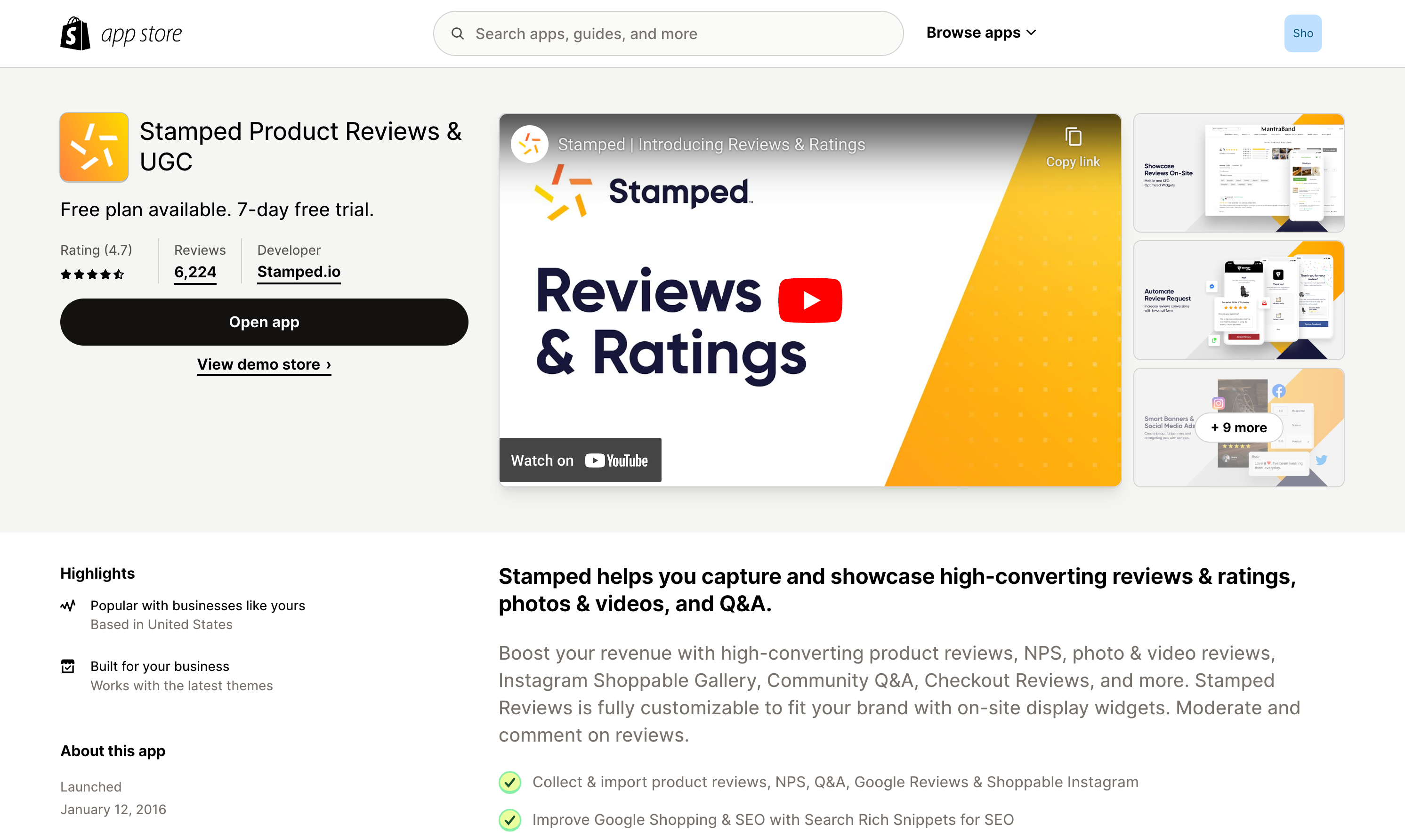 collect customer reviews with Stamped
