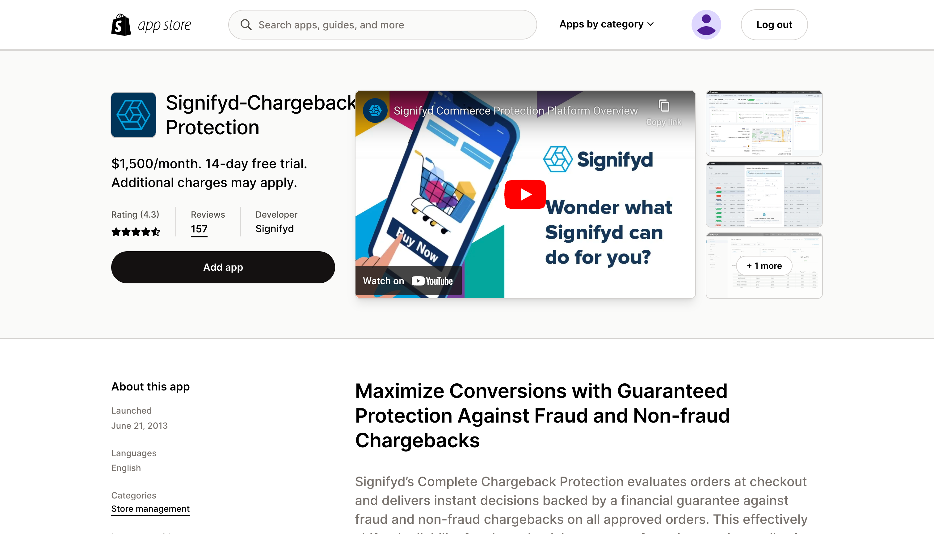 Signifyd - Shopify AI for fraud protection