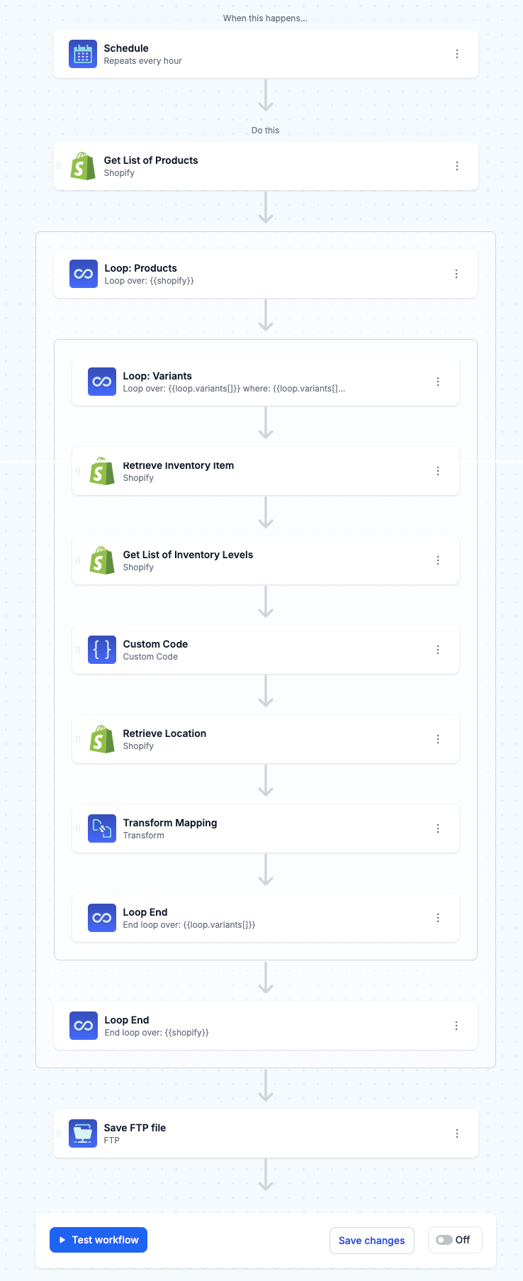 Test and turn on your workflow.