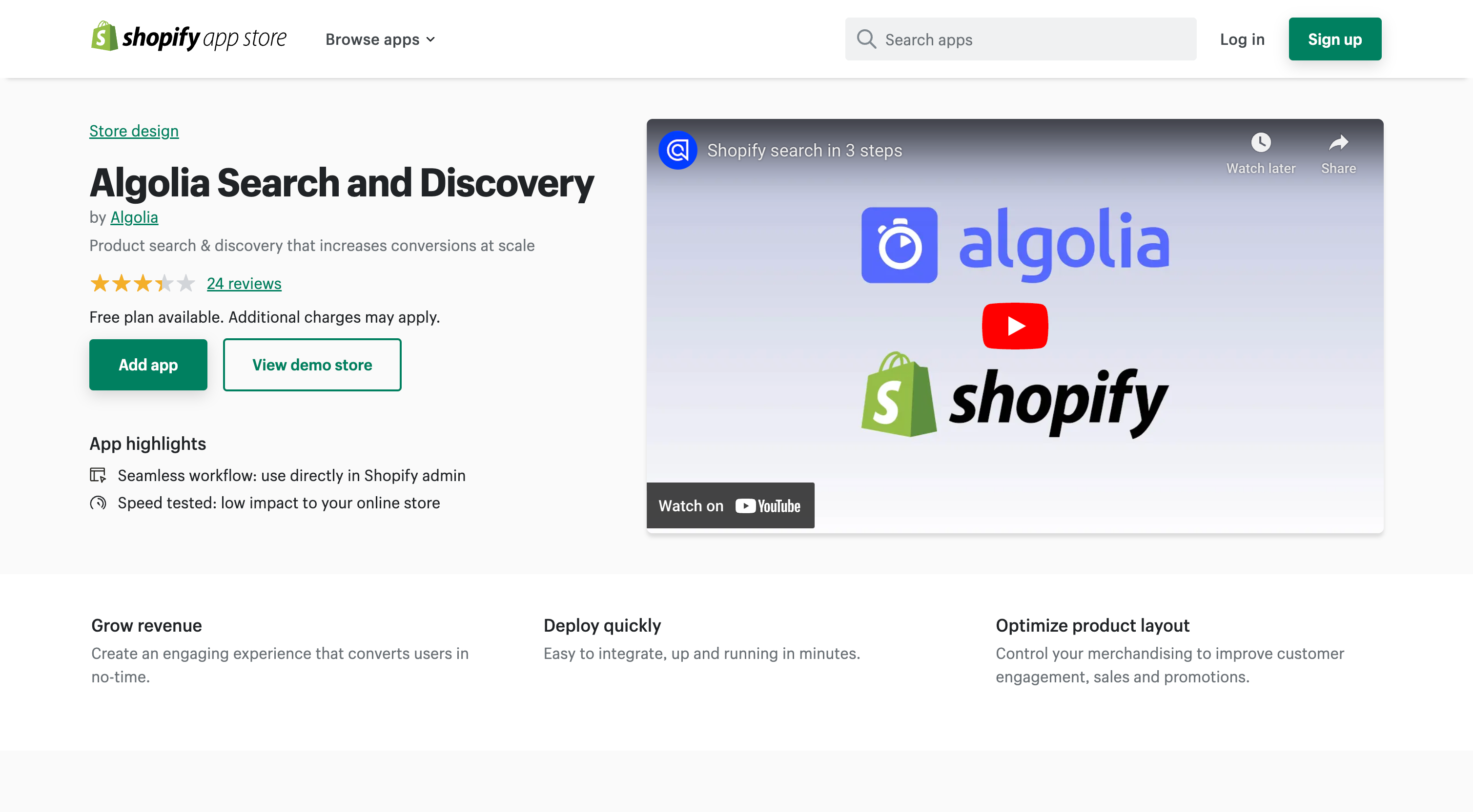 Algolia Search and Discovery - Product search & discovery that increases conversions at scale | Shopify App Store