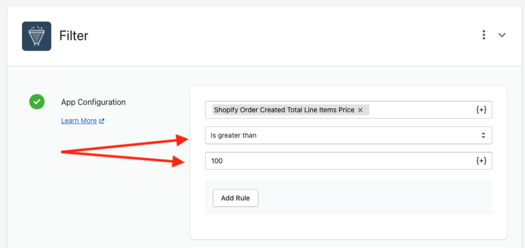 filter configuration