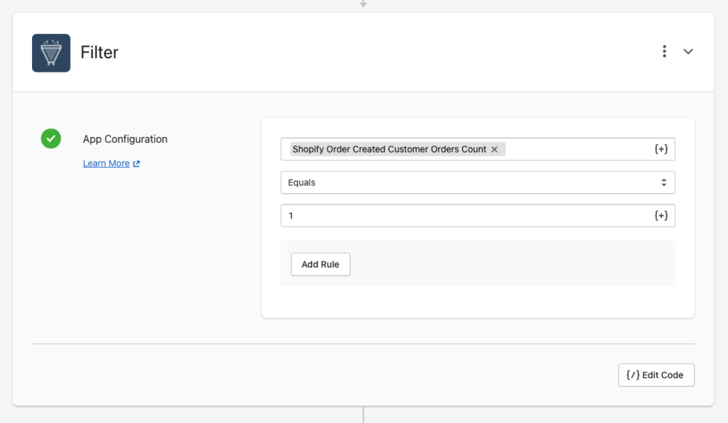 filter workflow step