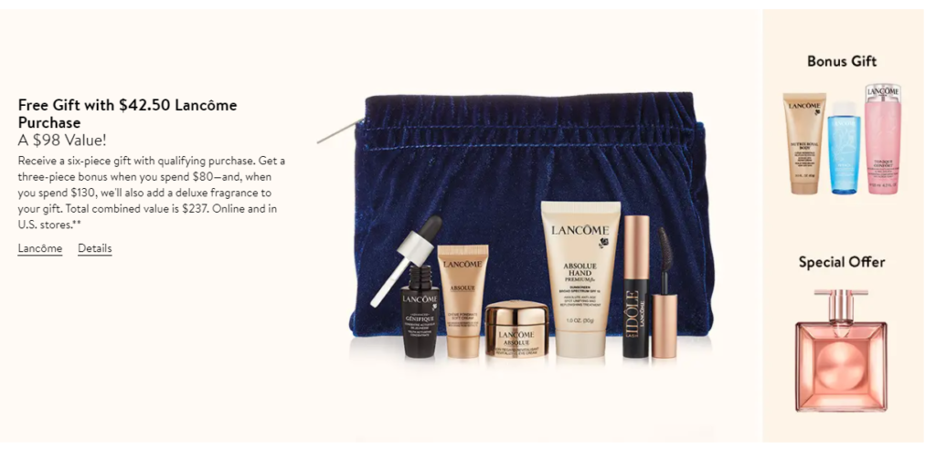 Nordstrom free gift with purchase