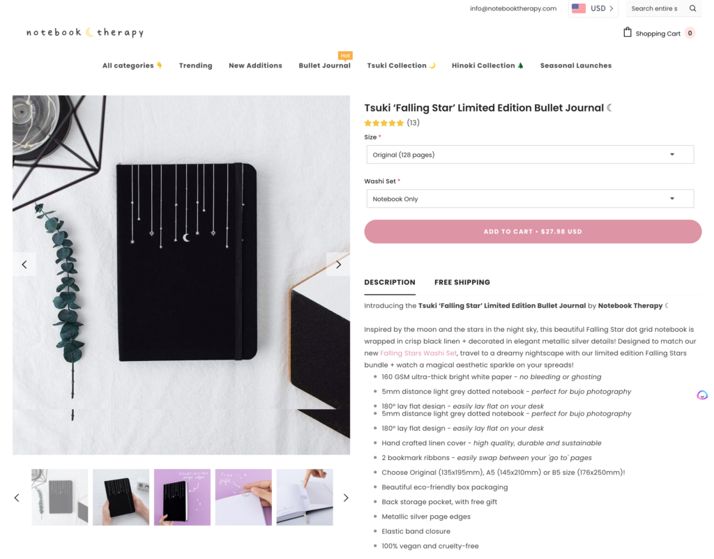 notebook therapy product page