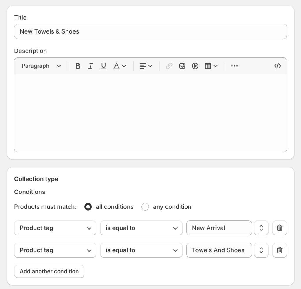 shopify conditions