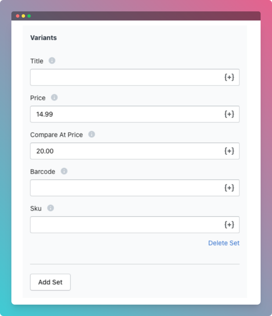 Configure your variants