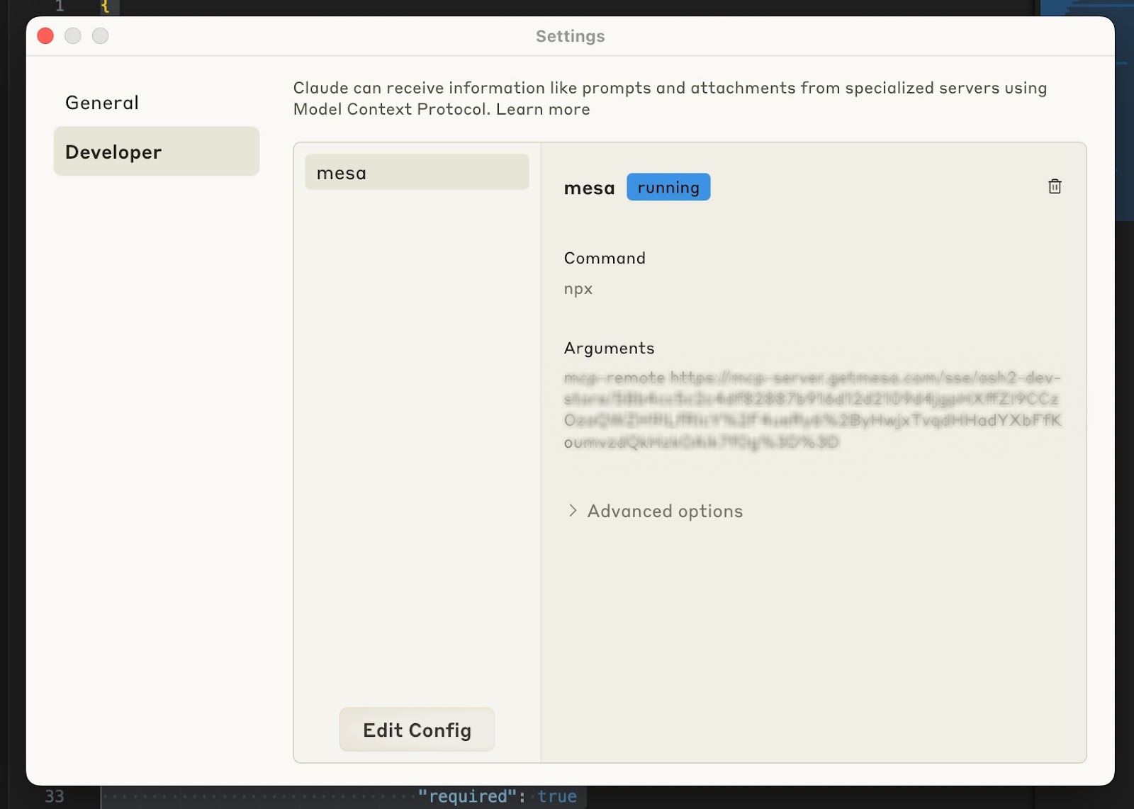 Paste the MCP snippet into your AI assistant