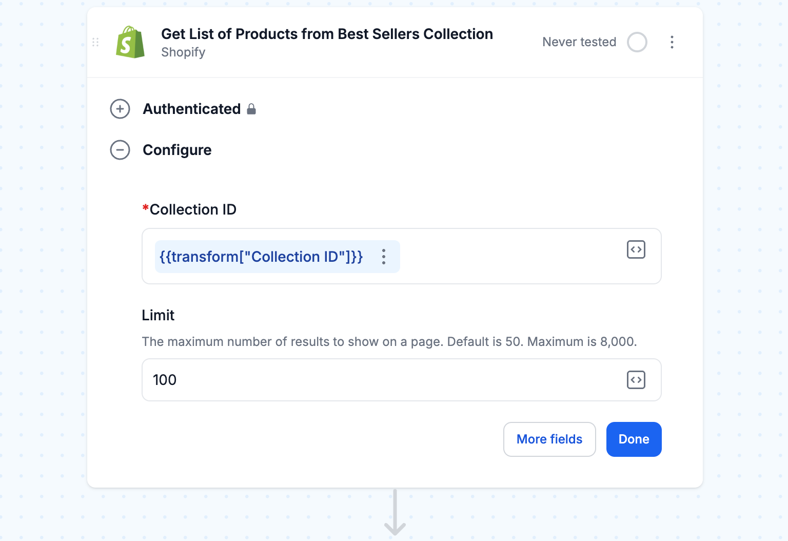 Retrieve collection products