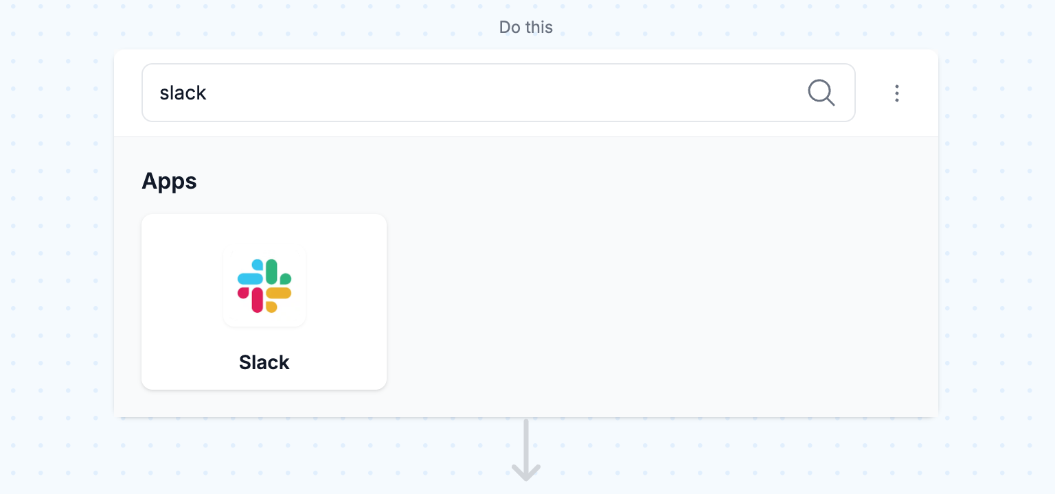 Choose the Slack action