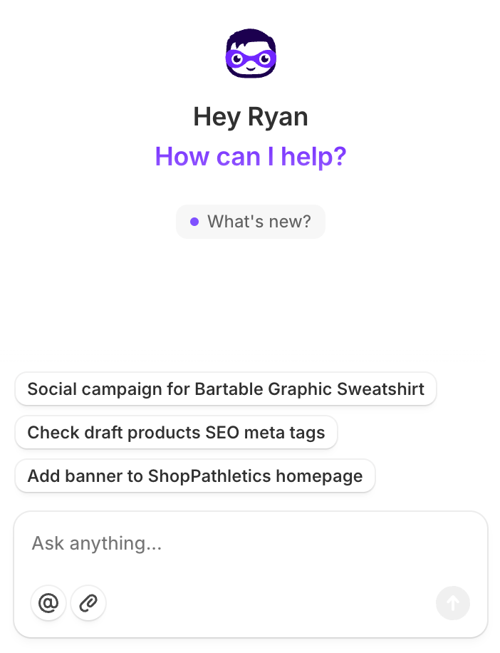 Start a conversation w/ Sidekick chat. 