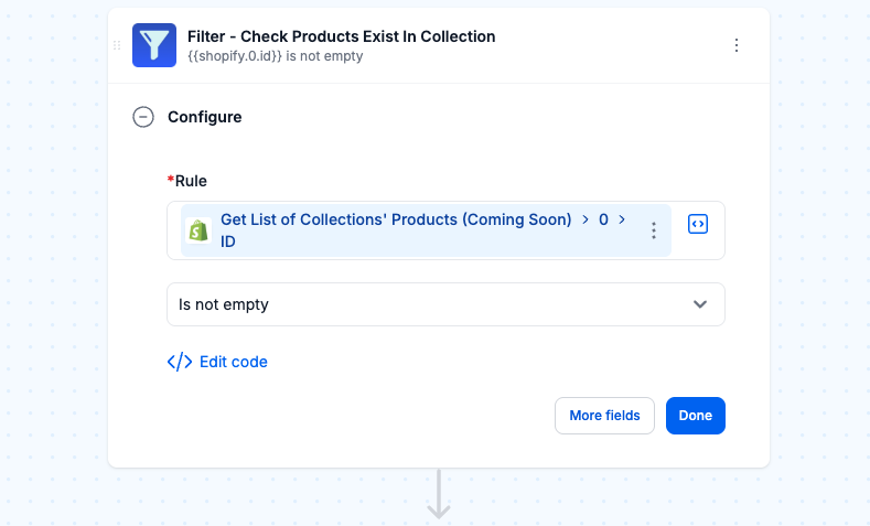Filter valid products