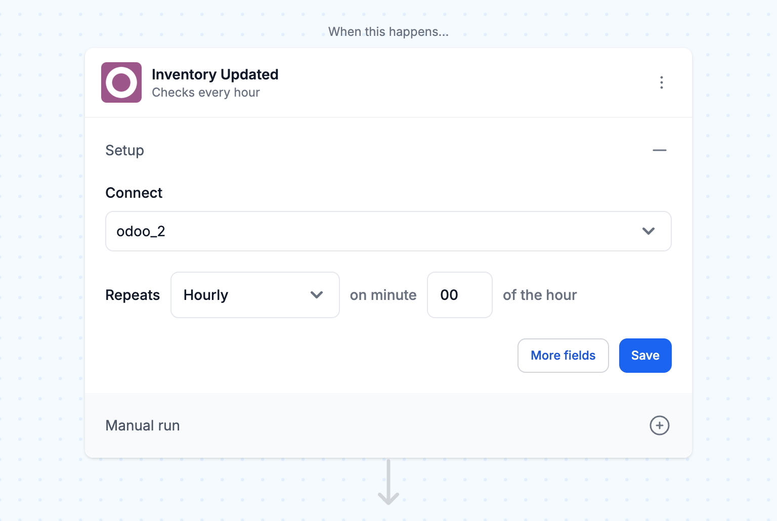 Set up Odoo inventory monitoring