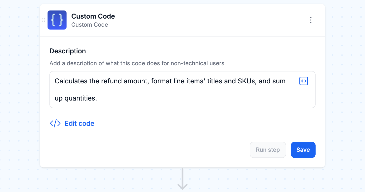 Calculate refund metrics with custom code