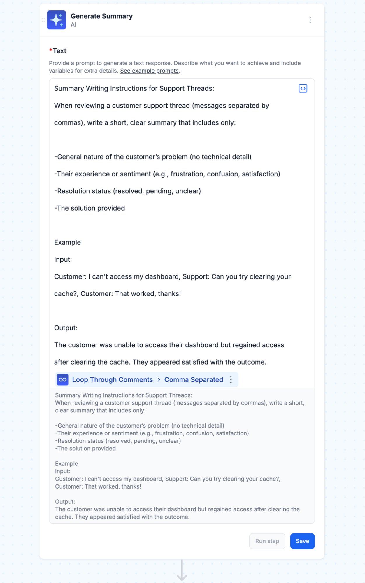 Create an intelligent summary