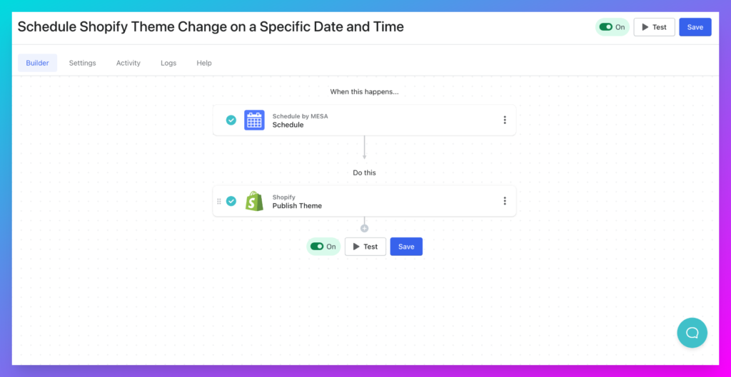 MESA Template: Schedule a Shopify theme change on a specific date and time