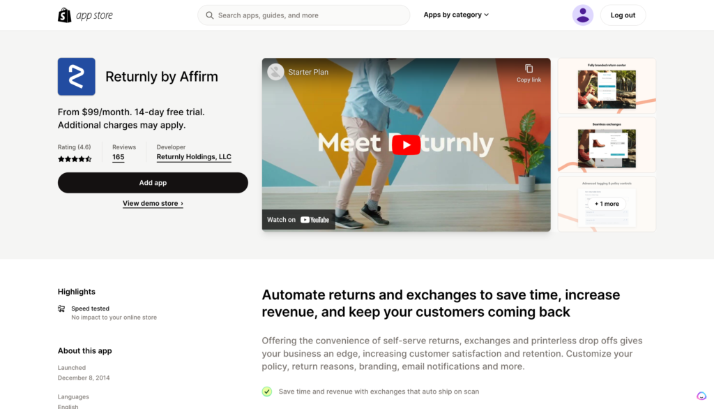 Returnly - Shopify App Store