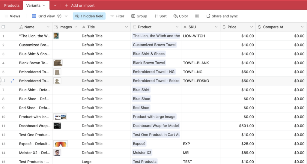 airtable table example