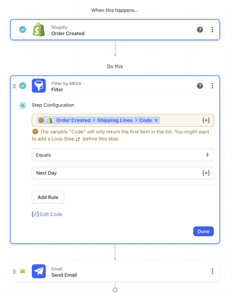 workflow steps