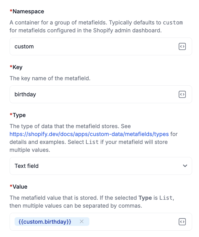 shopify metafield step