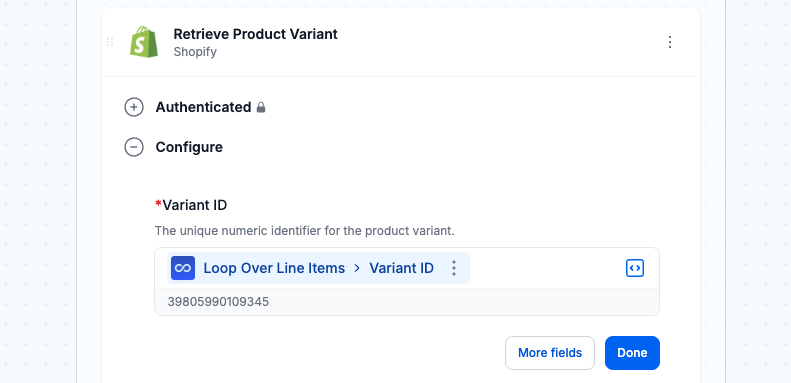 Retrieve variant details
