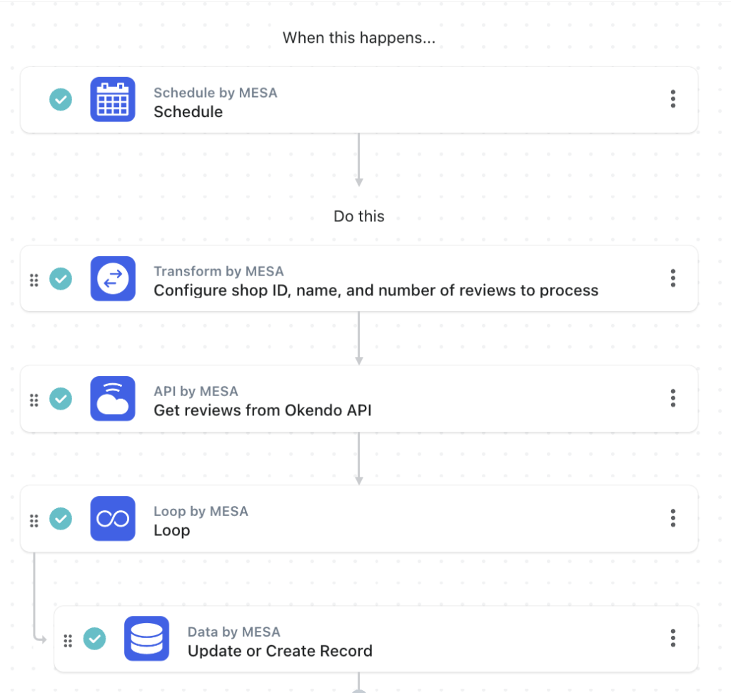 workflow steps: Save the reviews