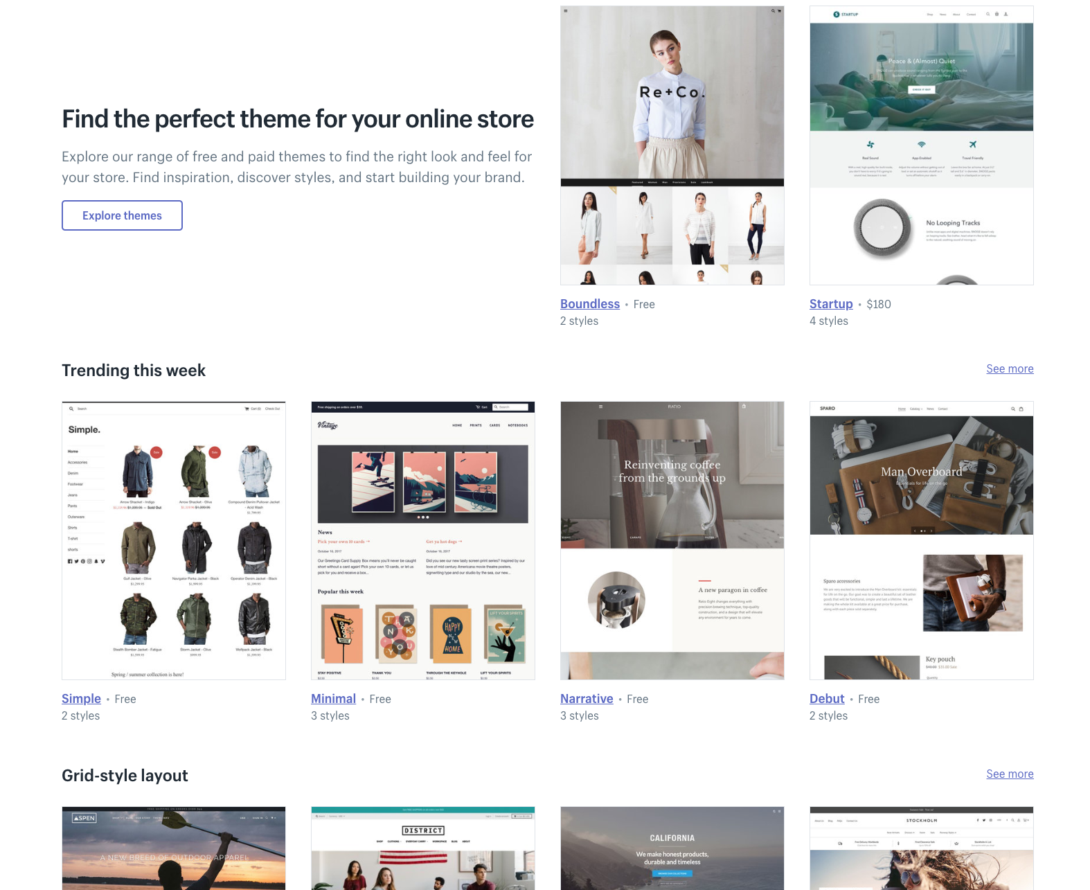 shopify theme store