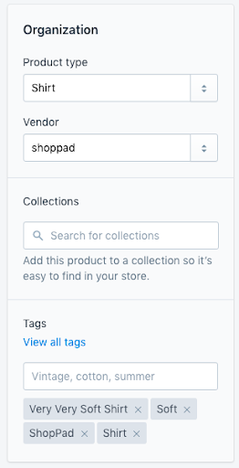 shopify product tags